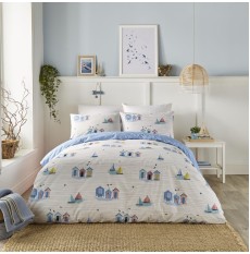 Beach Huts Duvet Cover Set Blue