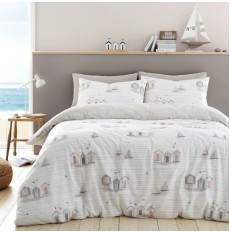 Beach Huts Duvet Cover Set Blue