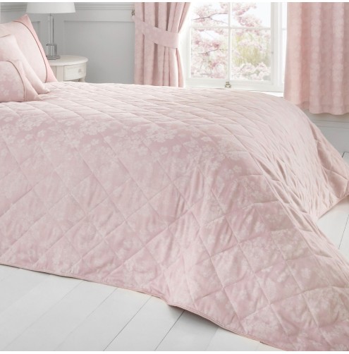 Blossom Bedspread 195cm x 229cm Blush