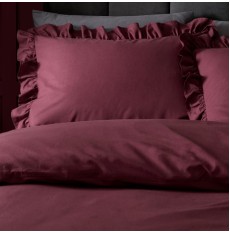 Cassia Frill Duvet Cover Set Burgundy