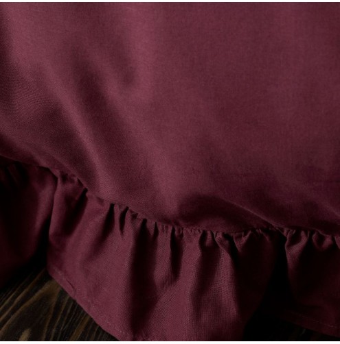 Cassia Frill Duvet Cover Set Burgundy