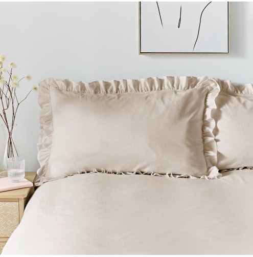 Cassia Frill Duvet Cover Set Natural