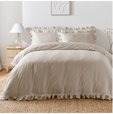 Cassia Frill Duvet Cover Set Natural
