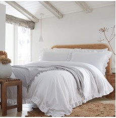Cassia Frill Duvet Cover Set White