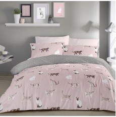 Cats Duvet Cover Set Blush