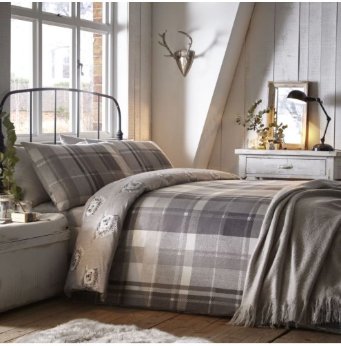 Colville Check Duvet Cover Set Grey