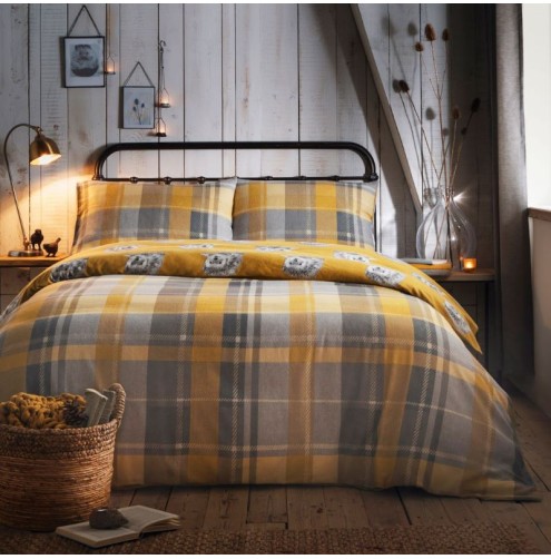 Colville Check Duvet Cover Set Ochre