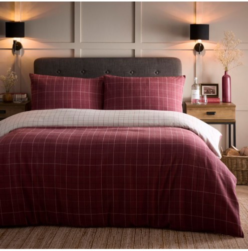 Wynn Duvet Cover Set Burgundy