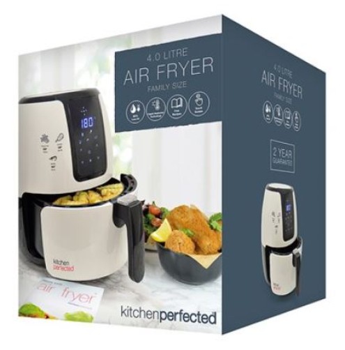 KitchenPerfected 4.0Ltr Digi-Touch Air Fryer - Cream