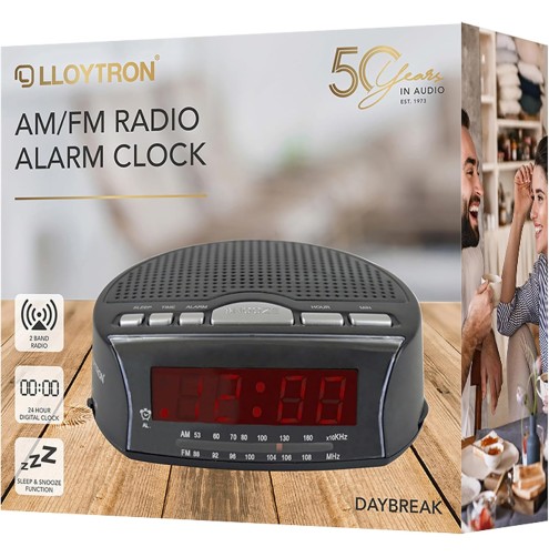 Lloytron 'Daybreak' Alarm Clock Radio - Black