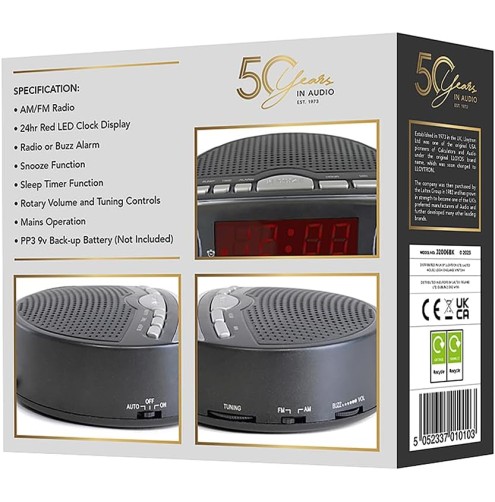 Lloytron 'Daybreak' Alarm Clock Radio - Black