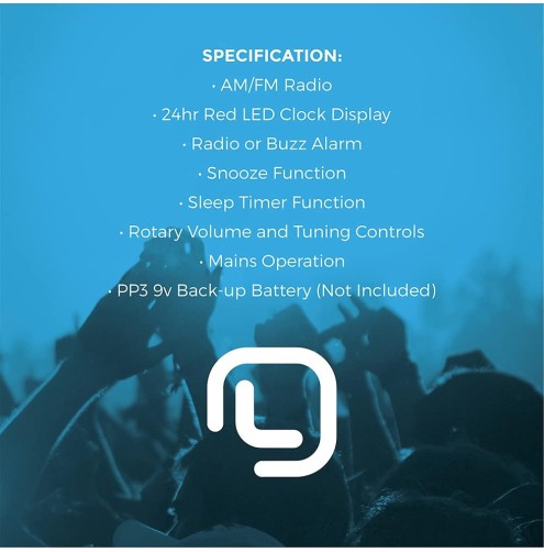 Lloytron 'Daybreak' Alarm Clock Radio - Black