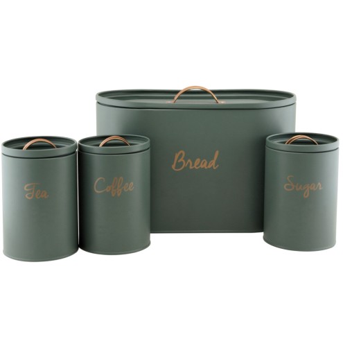 Apollo Ivy Bread Bin with Tea, Coffee & Sugar Canister
