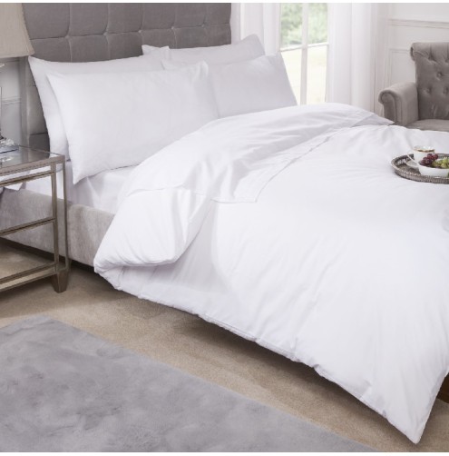 Pastel Percale Duvet Cover Sets – White