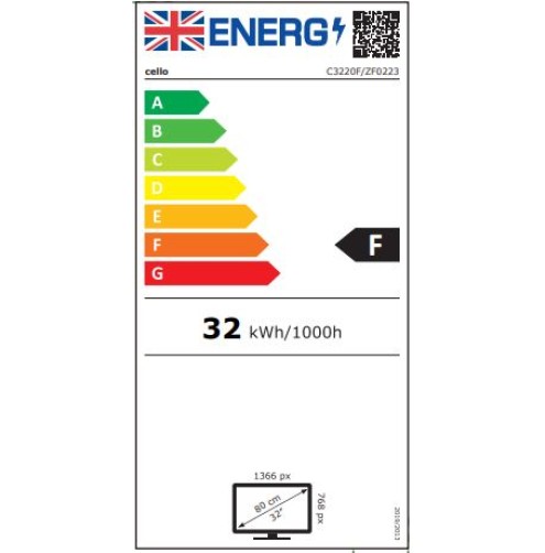 Cello 32″ HD LED TV with DVD Player and Freeview