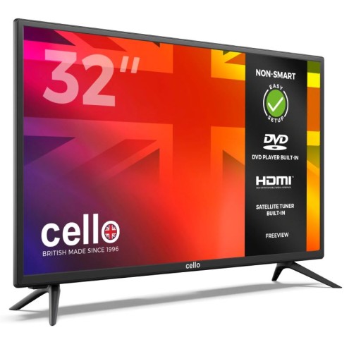 Cello 32″ HD LED TV with DVD Player and Freeview