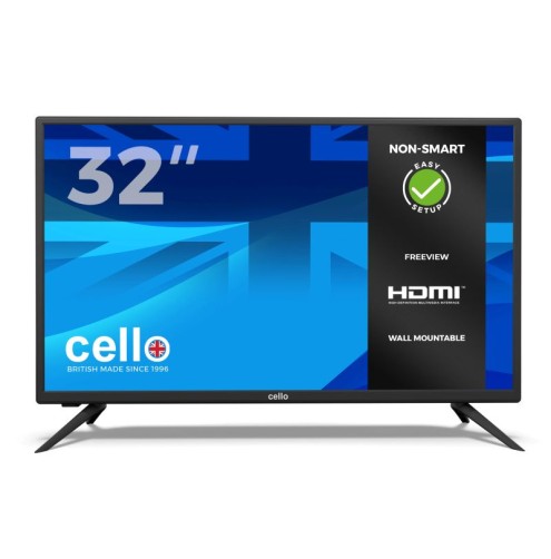 Cello 32″ HD Ready LED Digital TV, built-in Freeview 