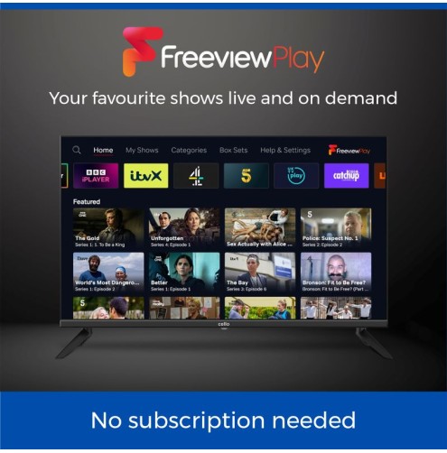 Cello 32″ Smart TV, Freeview Play & Frameless Bezel