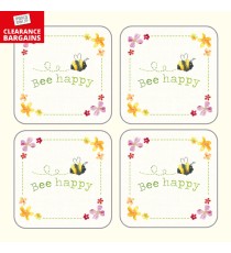 Bee Happy Coasters Set of 4 (Disc)