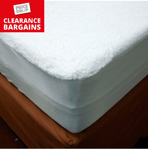 Cap Style Terry Towelling Waterproof Mattress Cover 75" X 51" (190cm x 130cm) (Disc)