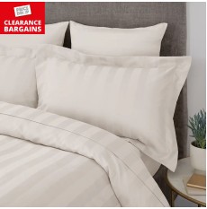 Satin Stripe Pillow Case Oxford Single Ivory (Disc)