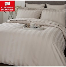 Satin Stripe Quilt Cover Ivory (Disc)