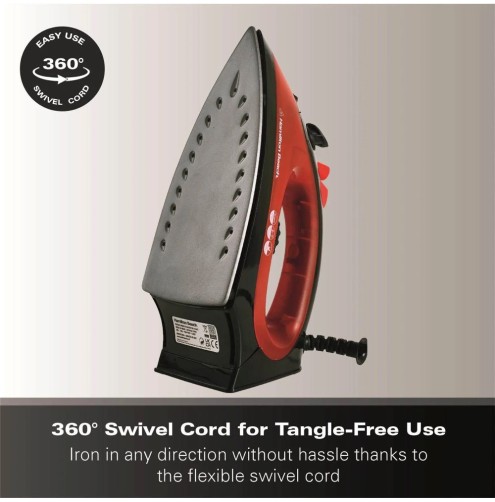 Hamilton Beach ProGlide 2200W Corded Steam Iron - Red & Black Hamilton Beach ProGlide 2200W Corded Steam Iron - Red & Black
