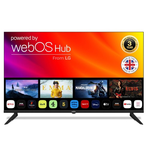 Cello 43″ Smart WebOS Full HD TV with Freeview Play and Frameless Bezel Cello 43″ Smart WebOS Full HD TV with Freeview Play and Frameless Bezel