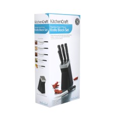 5 Piece Knife Block Set in Black
