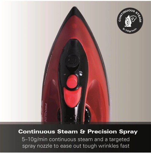 Hamilton Beach ProGlide 2200W Corded Steam Iron - Red & Black