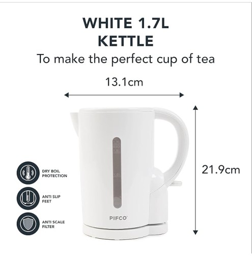 PIFCO® White 1.7L Electric Kettle