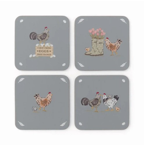 Cooksmart Coasters (Hen House Lane) Pk 4