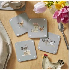 Cooksmart Coasters (Hen House Lane) Pk 4