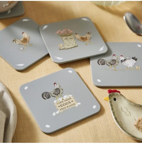 Cooksmart Coasters (Hen House Lane) Pk 4
