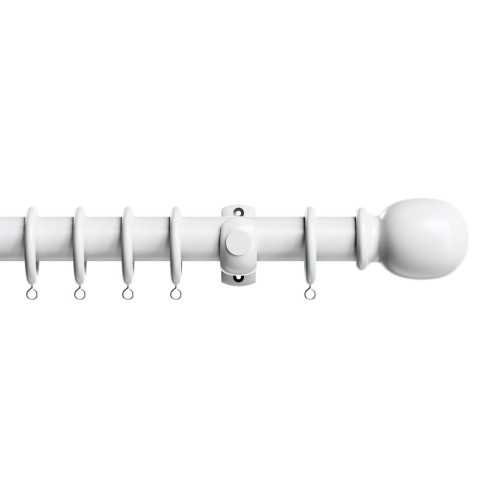 Victory Wood 28mm Kits Ball End Curtain Pole White