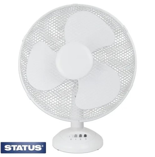 Status 12 Inch Oscillating Desk Fan - White