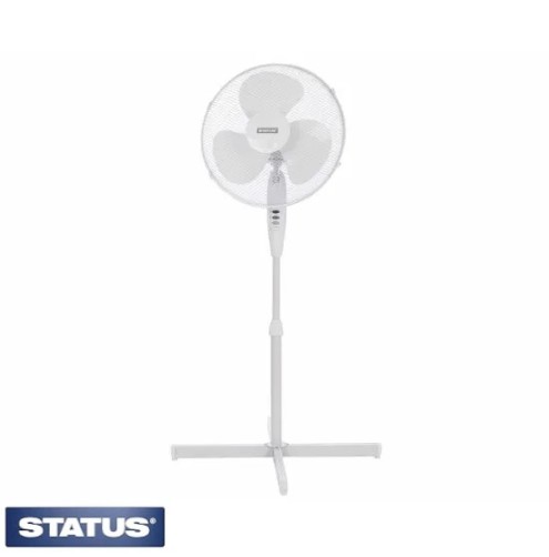 Status 16 Inch White Standing Fan with 3 Speed Settings
