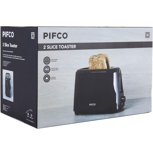 PIFCO® Essentials Black 2 Slice Toaster