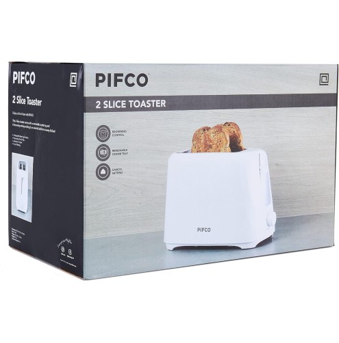 PIFCO® Essentials White 2 Slice Toaster