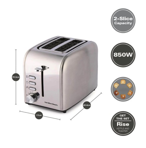 Hamilton Beach Rise Stainless Steel 2  Slice Toasters