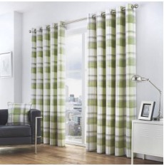 Balmoral Check Ready Made Curtains Green