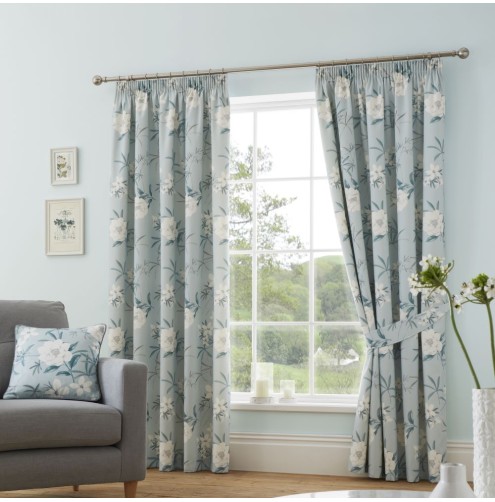 Eve ready made curtains Duck Egg