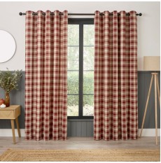 Everett ready made curtains Red