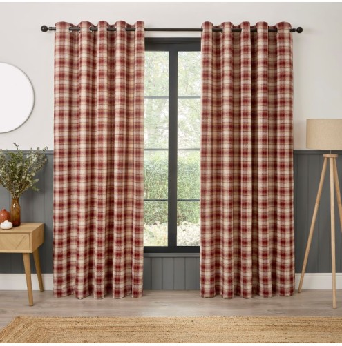 Everett ready made curtains Red