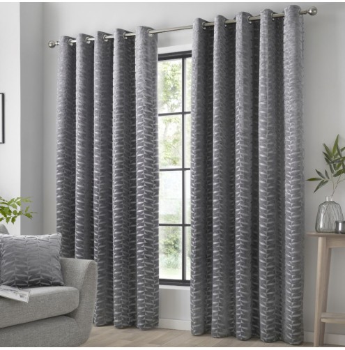Kendal ready made curtains - Charcoal