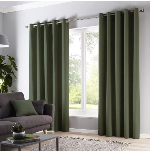 Sorbonne Ready Made Curtains - Bottle Green