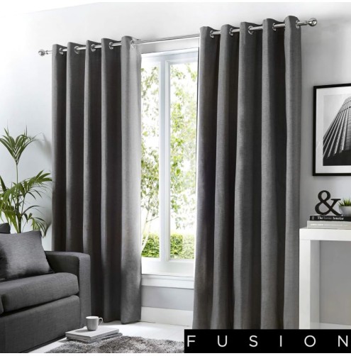 Sorbonne Ready Made Curtains - Charcoal