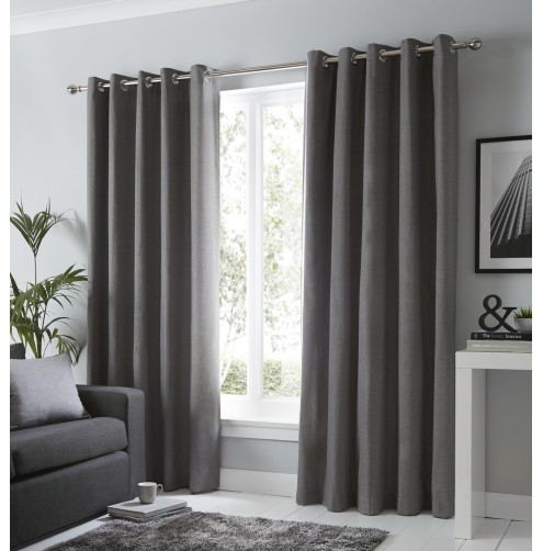 Sorbonne Ready Made Curtains - Charcoal