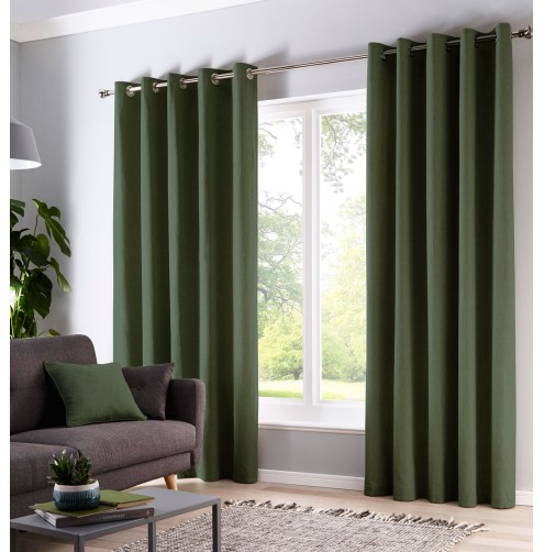 Sorbonne Ready Made Curtains - Bottle Green