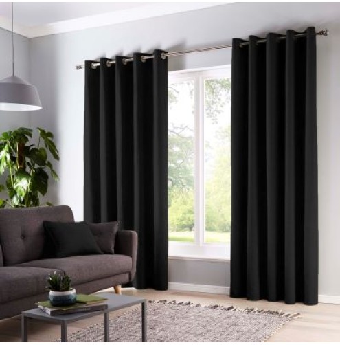 Sorbonne Ready Made Curtains - Black